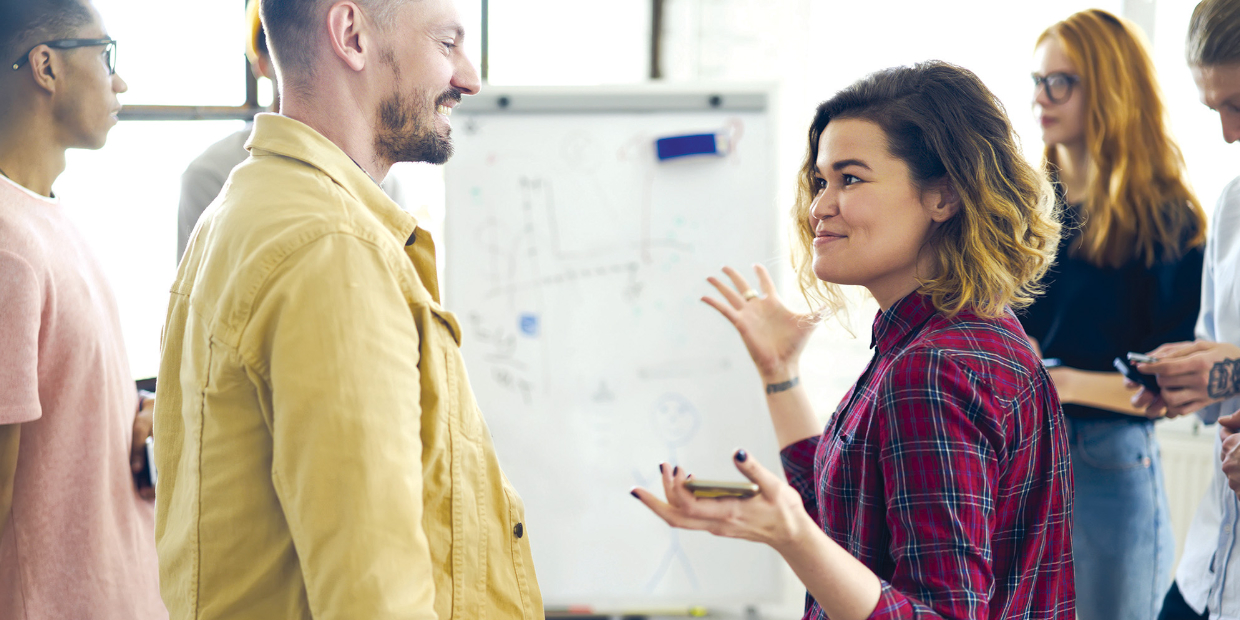 People talking at at a Mental Health First Aid course