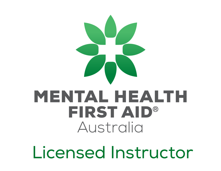 MHFA logo showing the person is an approved licensed mental health first aid instructor